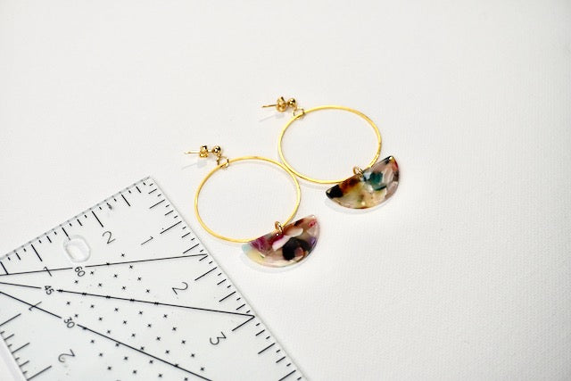 Boho-Chic Half Moon Hoop Earrings