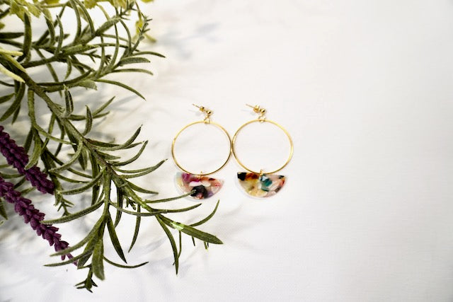 Boho-Chic Half Moon Hoop Earrings