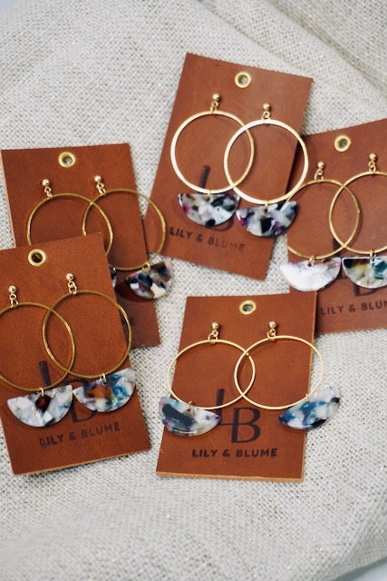 Boho-Chic Half Moon Hoop Earrings