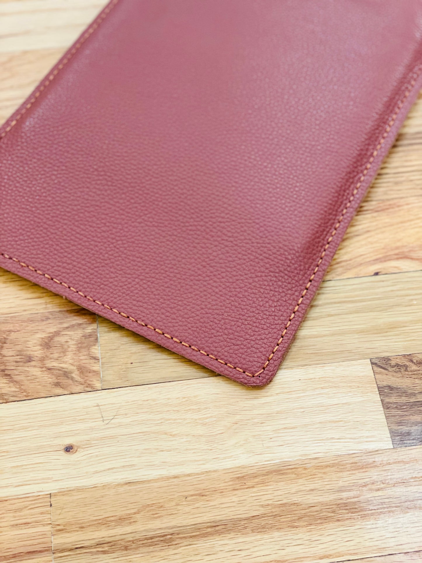 Pebbled leather 13 inch Laptop sleeve -Saddle Brown