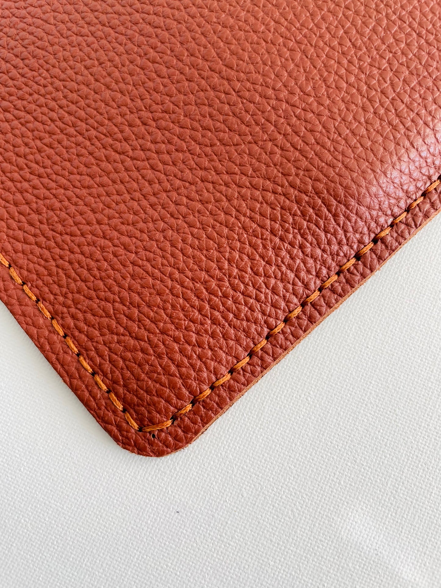 Pebbled leather 13 inch Laptop sleeve -Saddle Brown