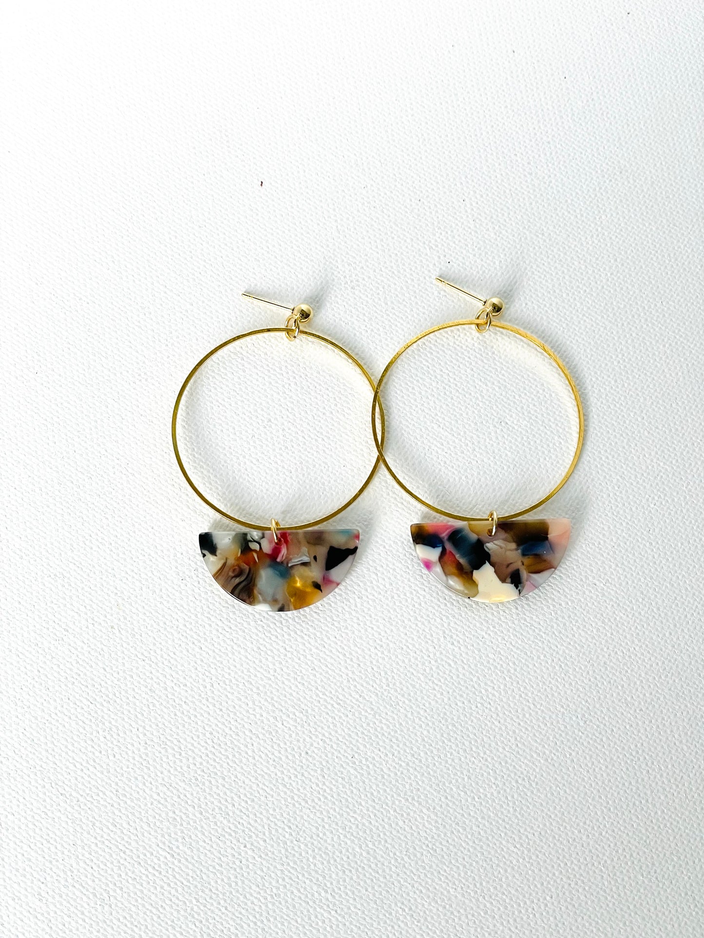 Boho-Chic Half Moon Hoop Earrings